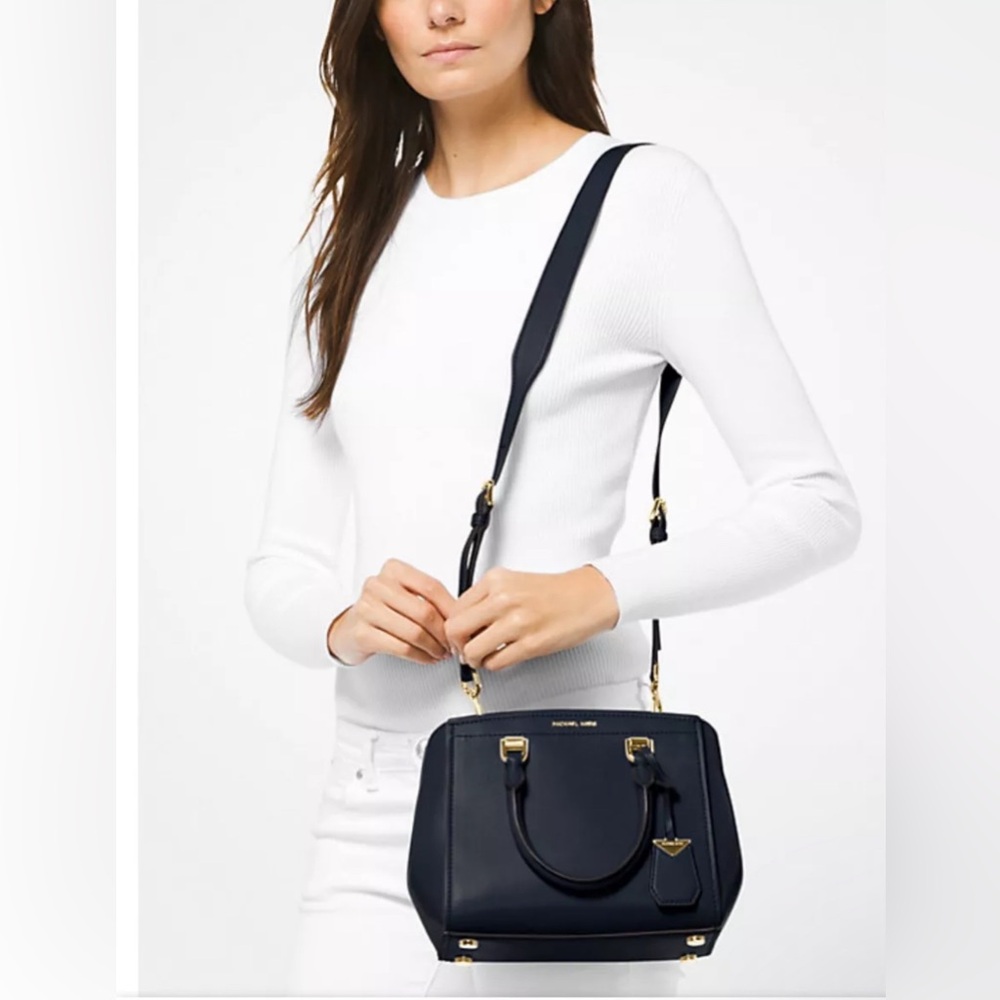 Michael Kors Benning Medium Leather Satchel